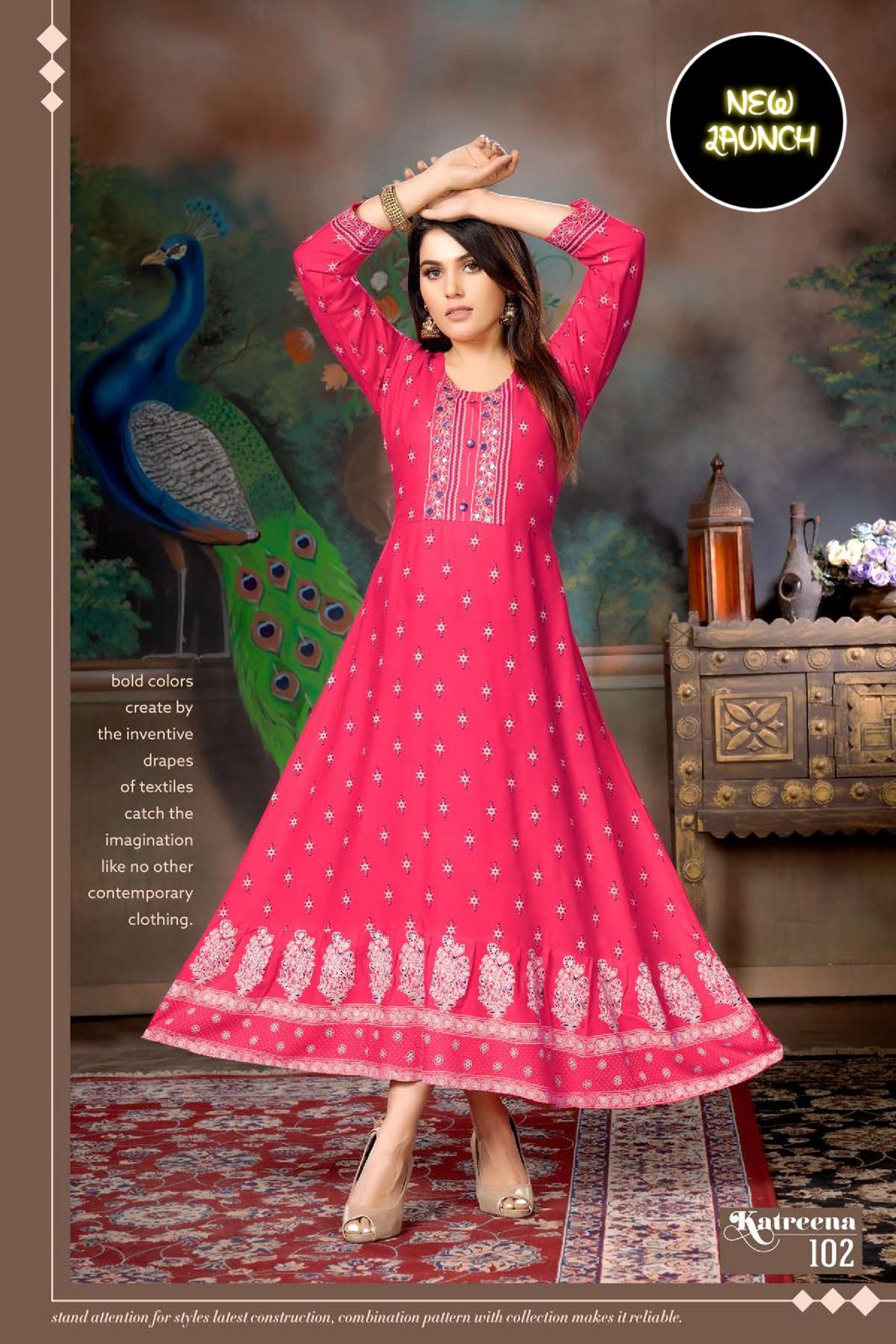 Beauty Queen Katreena 1 Fancy Ethnic Wear Rayon Long Kurti Collection